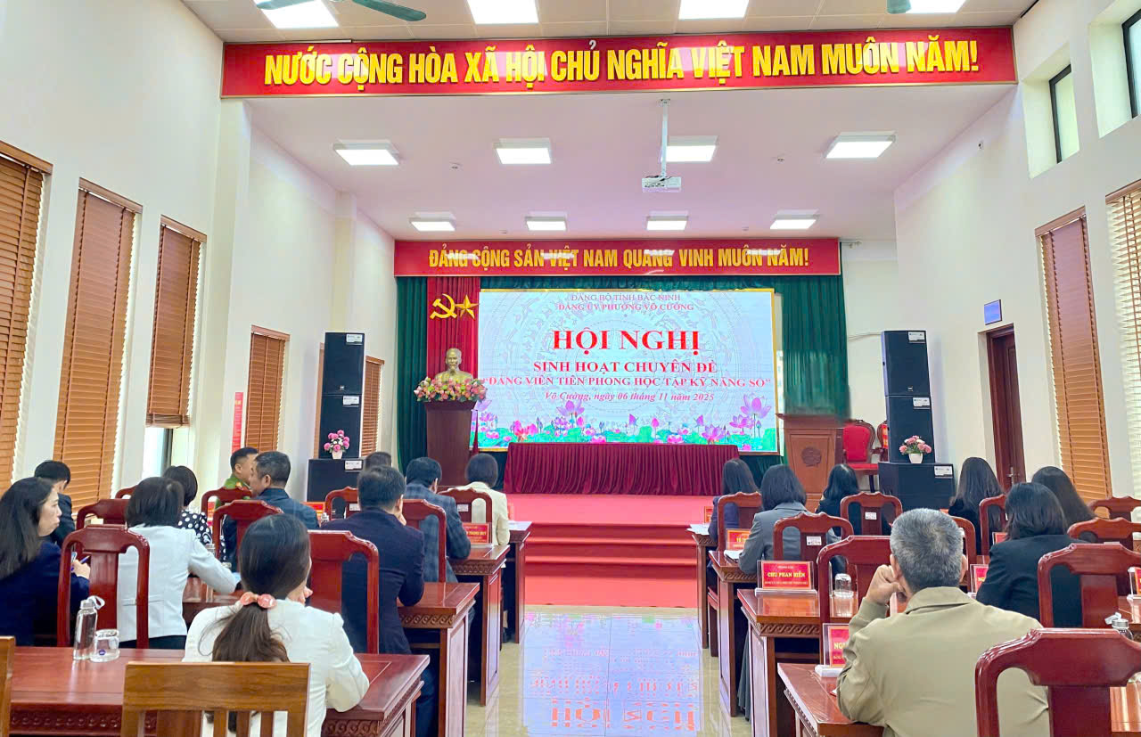 Đảng ủy phường Võ Cường tổ chức hội nghị sinh hoạt chuyên đề "Đảng viên tiên phong học tập kỹ...