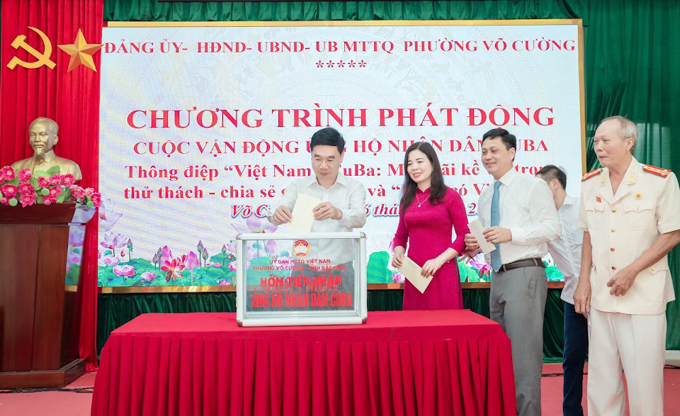 Phường Võ Cường hưởng ứng Cuộc vận động ủng hộ Nhân dân Cuba